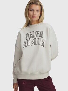 Under Armour Women's Rival Fleece Oversized Varsity Sweatshirt New With Tags